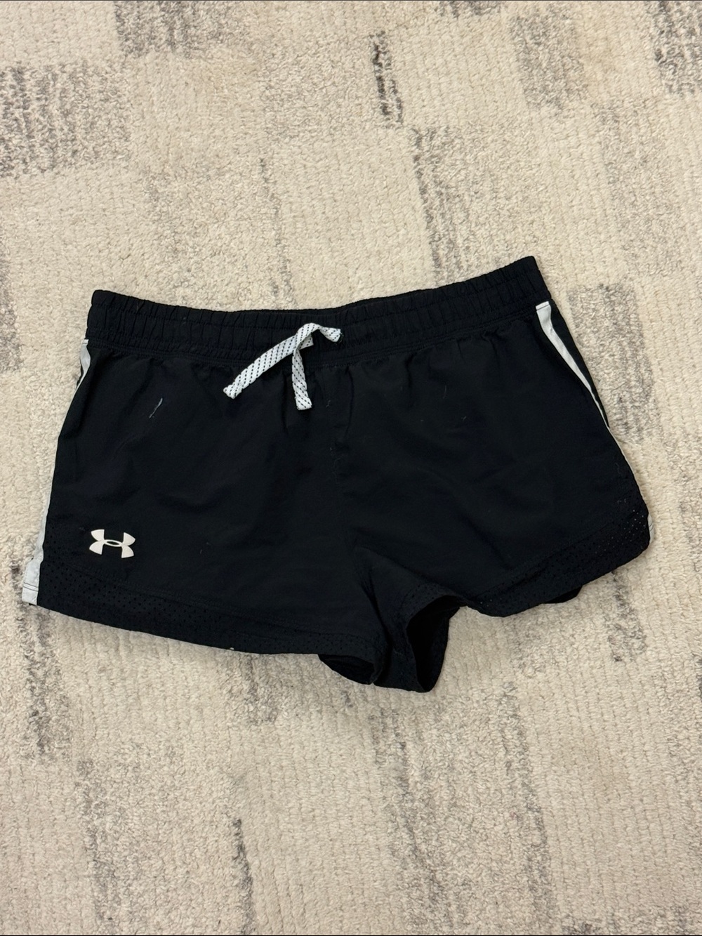 Under Armour Black Women's Athletic Shorts with White Accents